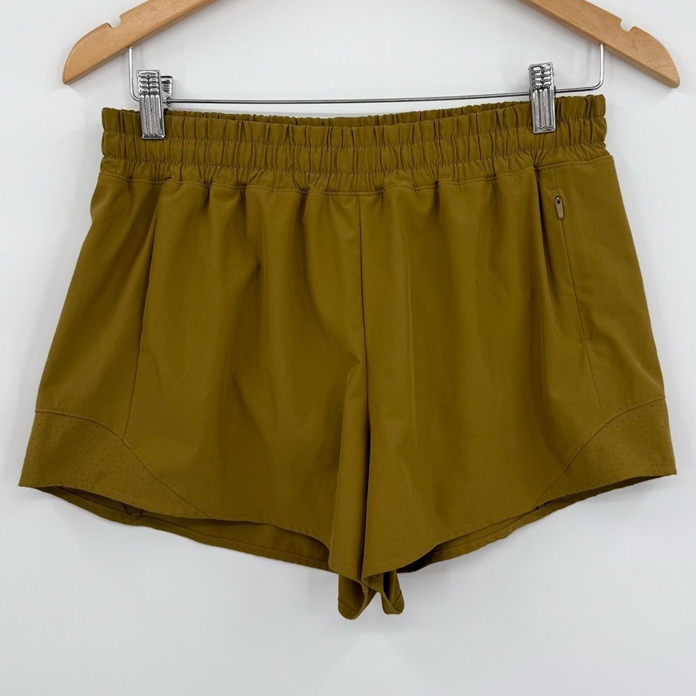 Calia Women's Mid Rise Infinity Run Short in Olive Bronze | Small - Picture 9 of 11
